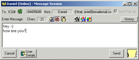 ICQ - Outgoing Message