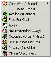 The ICQ Status Options