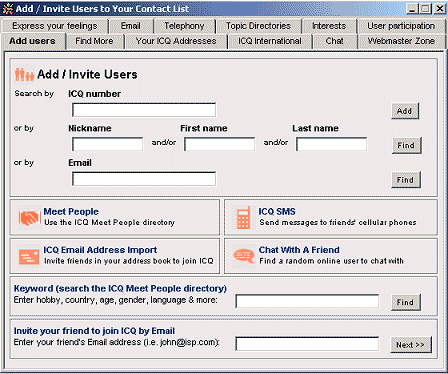 Find / Add Users to your list