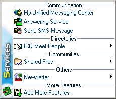 ICQ Services Menu
