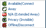 ICQ - Connection Status Menu